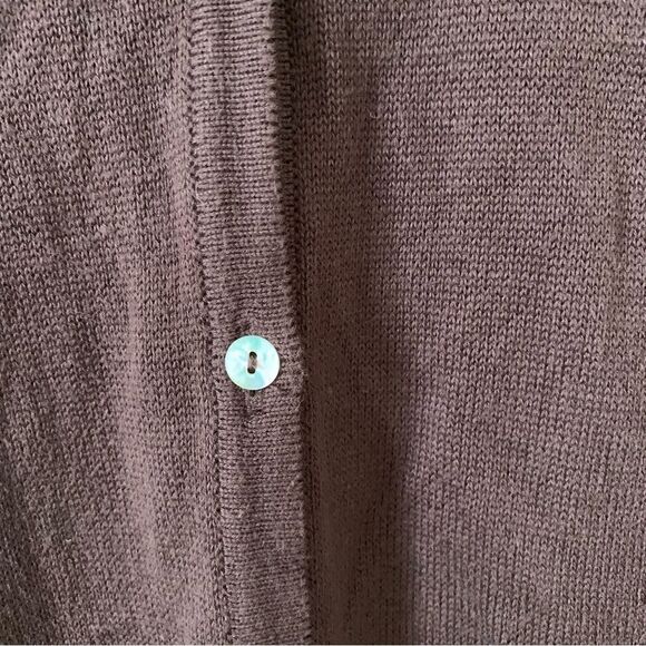 April Cornell Brown Burgundy Lace Buttoned Cardigan Sweater - Picture 4 of 7